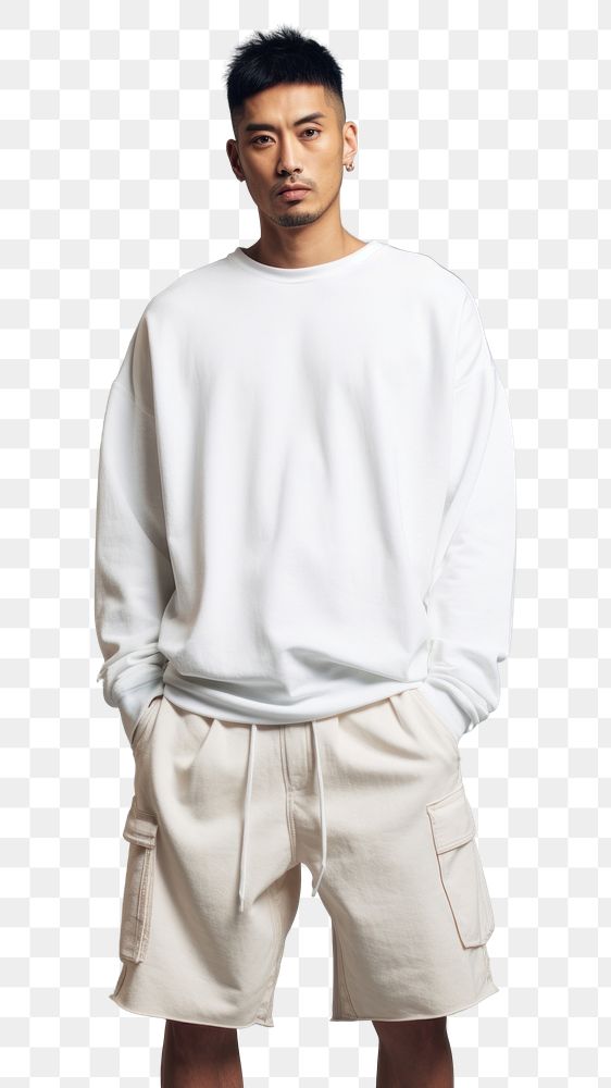 PNG Shorts sweatshirt sweater sleeve. AI generated Image by rawpixel.