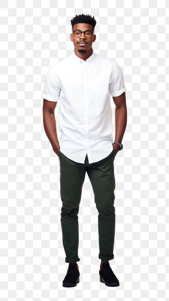 PNG Wearing white t-shirt standing sleeve adult. AI generated Image by rawpixel.