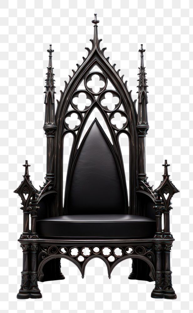 PNG Gothic chair furniture throne. AI generated Image by rawpixel.