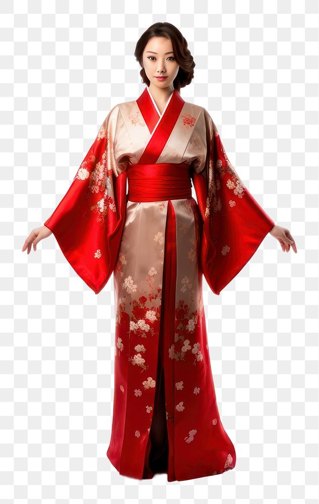PNG Tradional kimono woman wear fashion adult robe. AI generated Image by rawpixel.