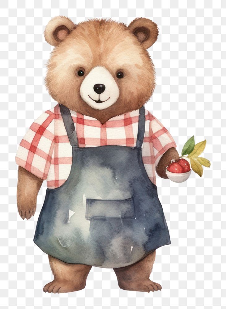 PNG Kitchen cute bear toy. AI generated Image by rawpixel.