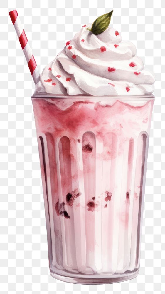 PNG Milkshake smoothie dessert berry. AI generated Image by rawpixel.