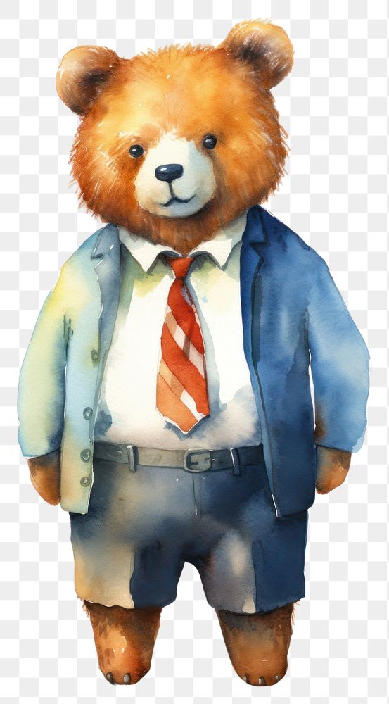 PNG Bear wearing necktie mammal animal toy. AI generated Image by rawpixel.
