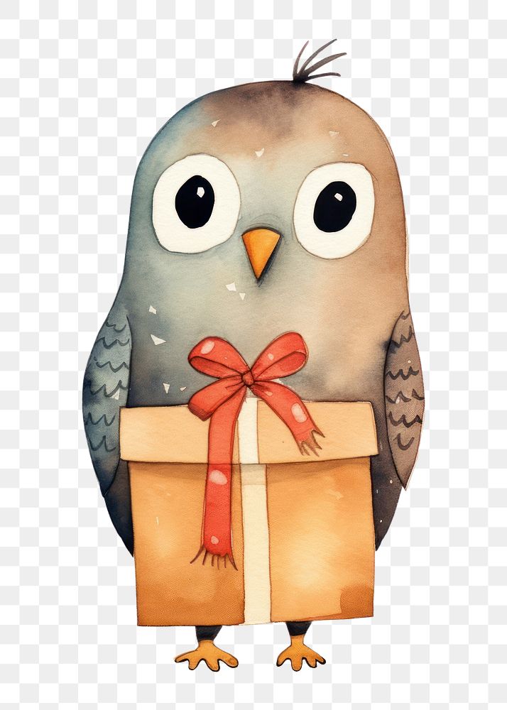PNG Bird holding cardboard box animal cartoon paper. AI generated Image by rawpixel.