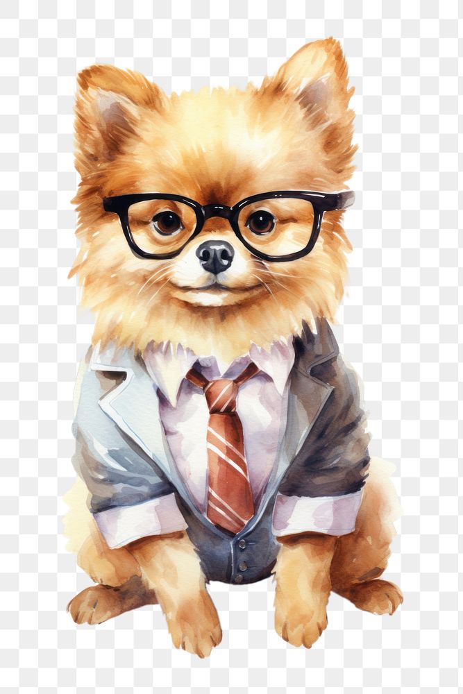 PNG Business dog animal portrait glasses. AI generated Image by rawpixel.