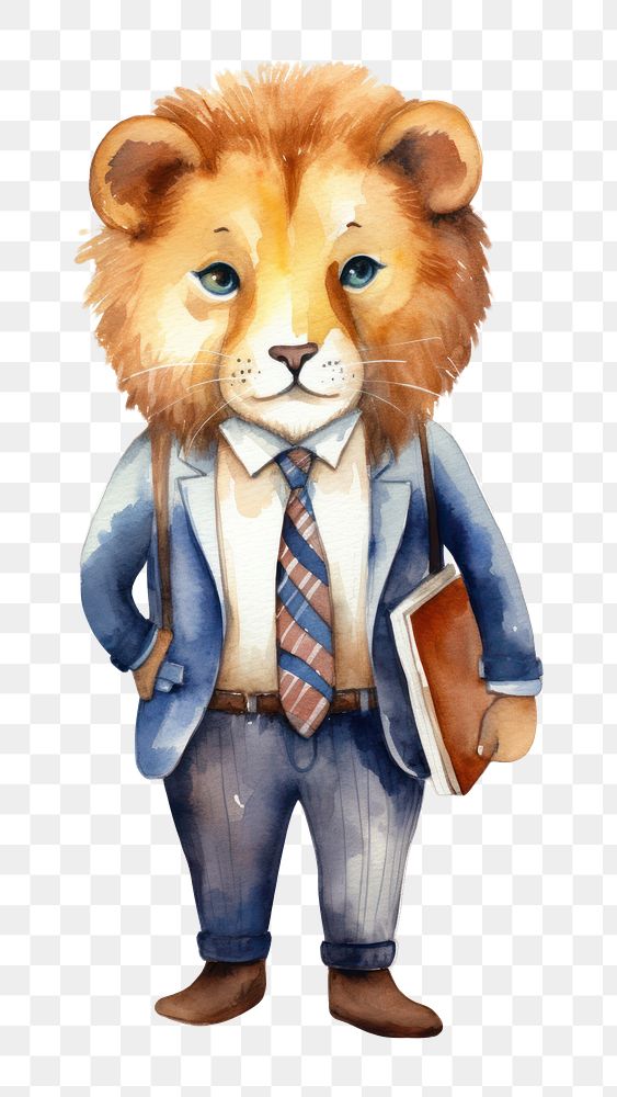 PNG Business lion white background representation accessories. AI generated Image by rawpixel.