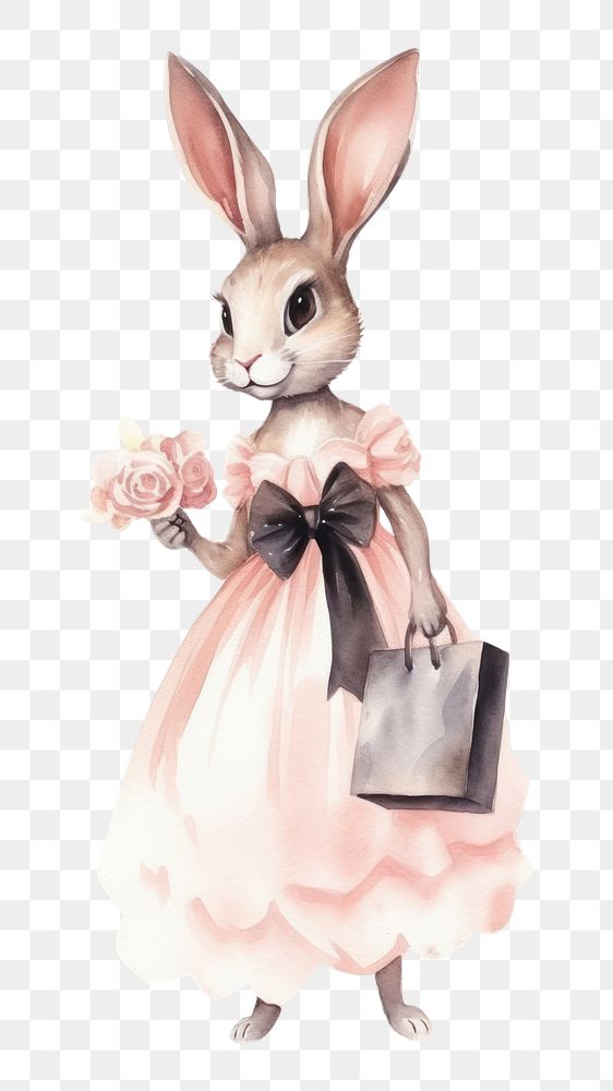 PNG Animal fashion mammal rabbit. AI generated Image by rawpixel.