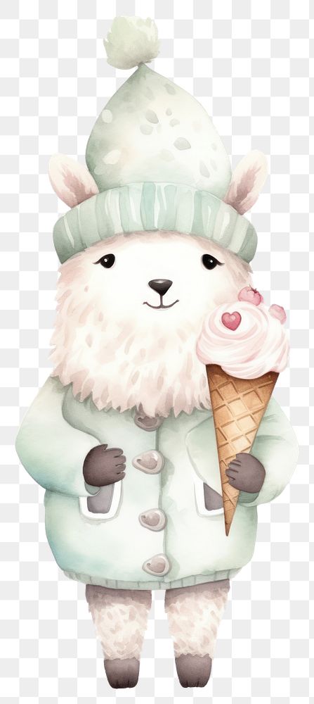 PNG Cartoon alpaca cream cute. AI generated Image by rawpixel.