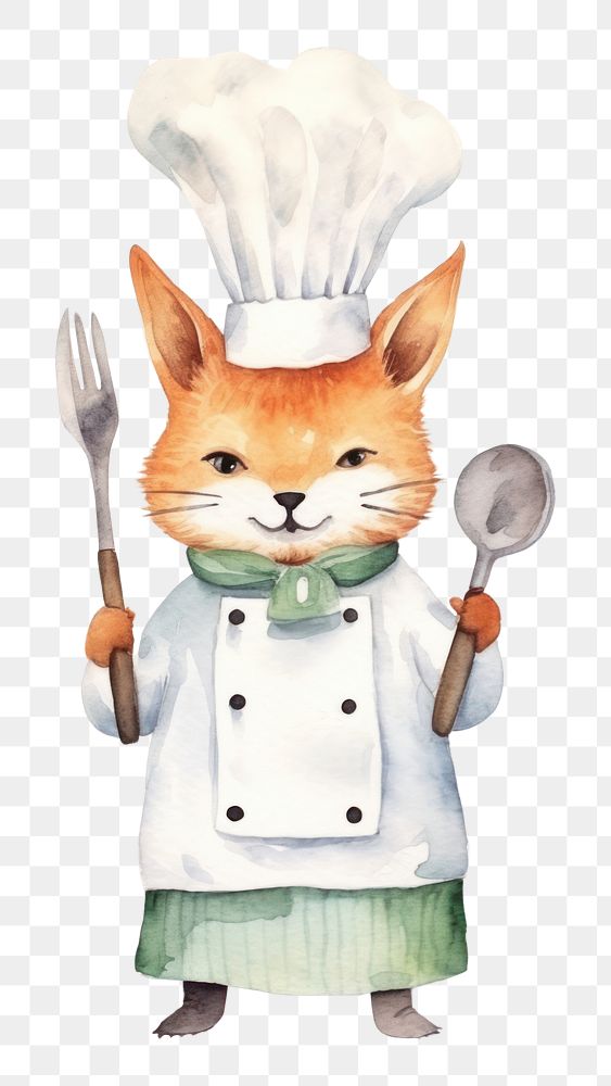 PNG Fox cooking cartoon white background freshness. AI generated Image by rawpixel.