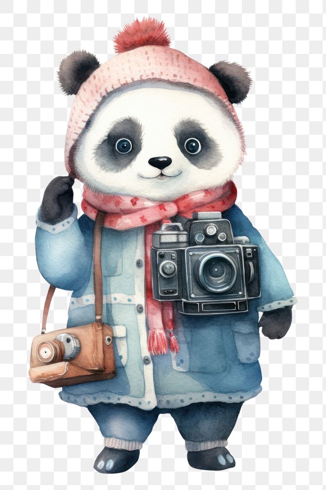 PNG Camera panda cute toy. 