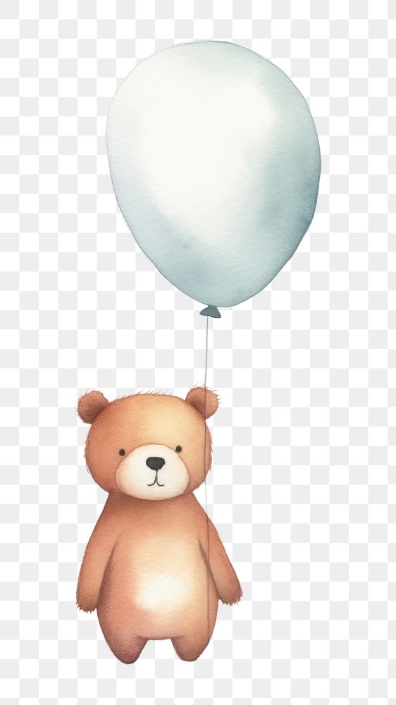 PNG Bear mental health balloon cartoon cute. 