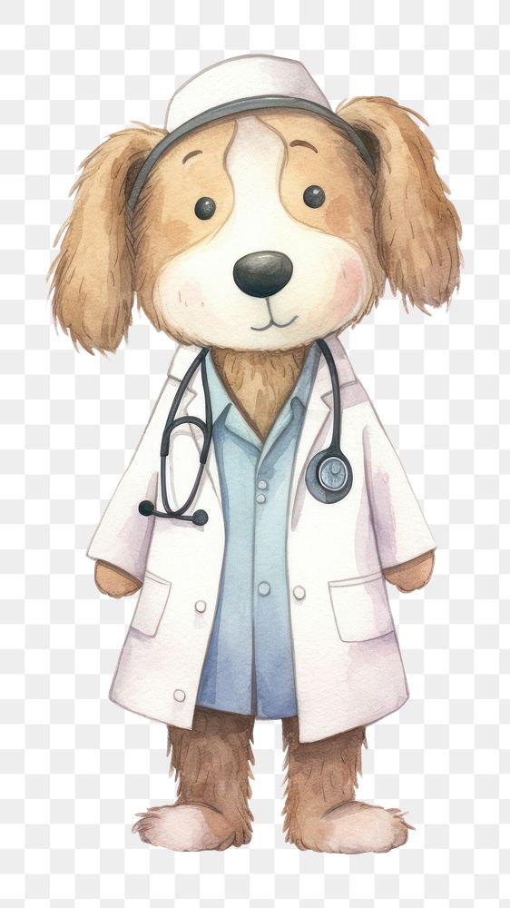 PNG Dog doctor veterinarian cartoon mammal. 