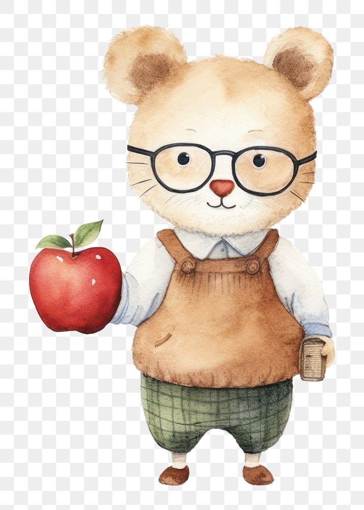 PNG Mouse teacher glasses cartoon mouse. 