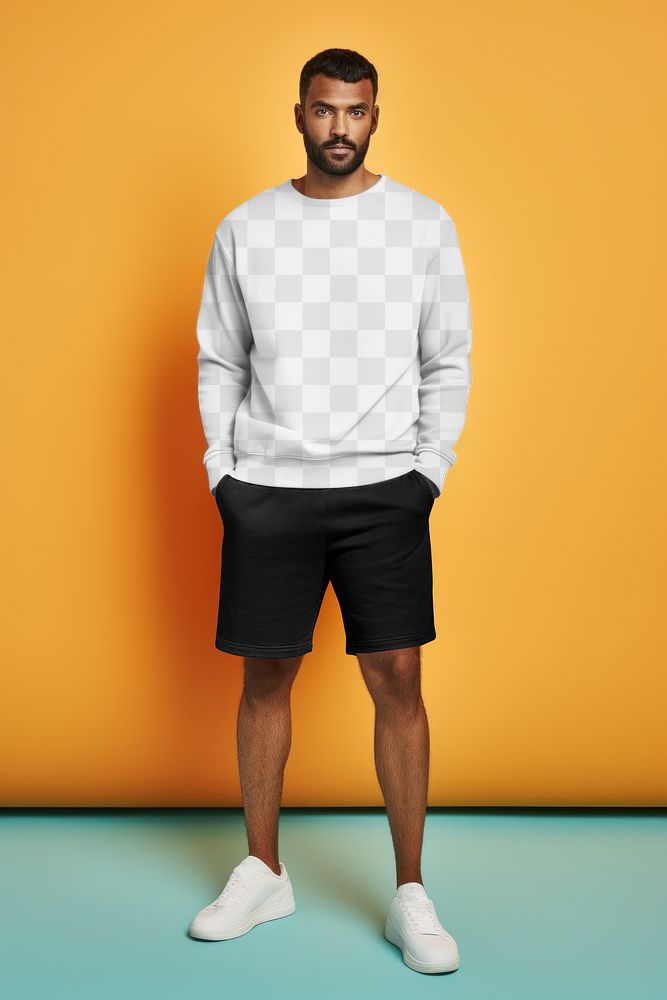Men's sweatshirts png, transparent mockup