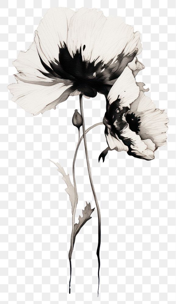 PNG Poppy drawing flower sketch. 