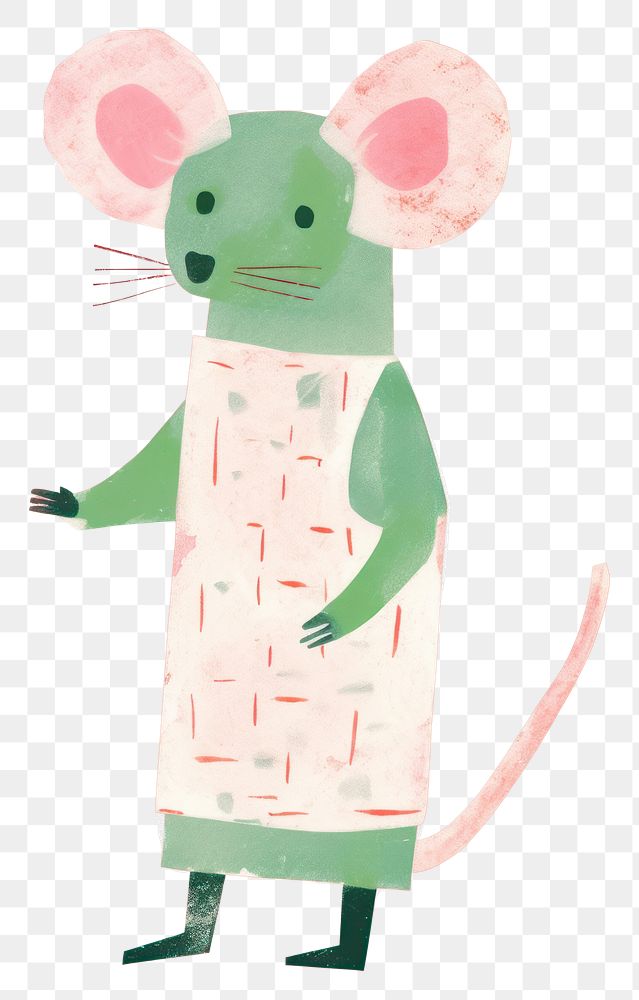 PNG Cute rat wear cooking outfit animal art muroidea. 