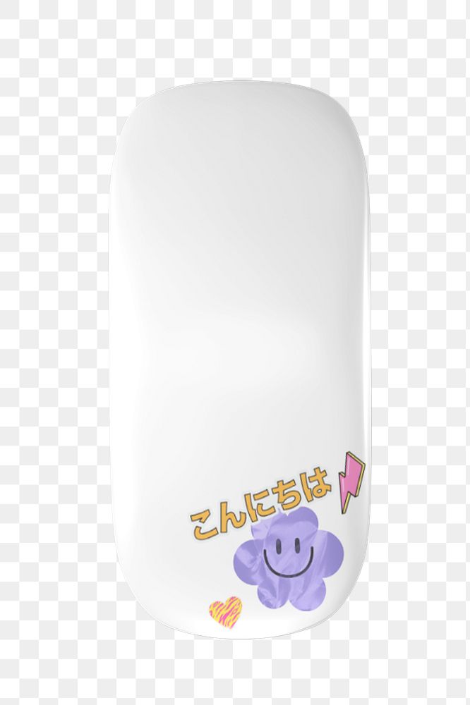White computer mouse png, transparent background