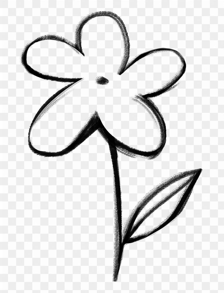 Flower png doodle element, transparent background