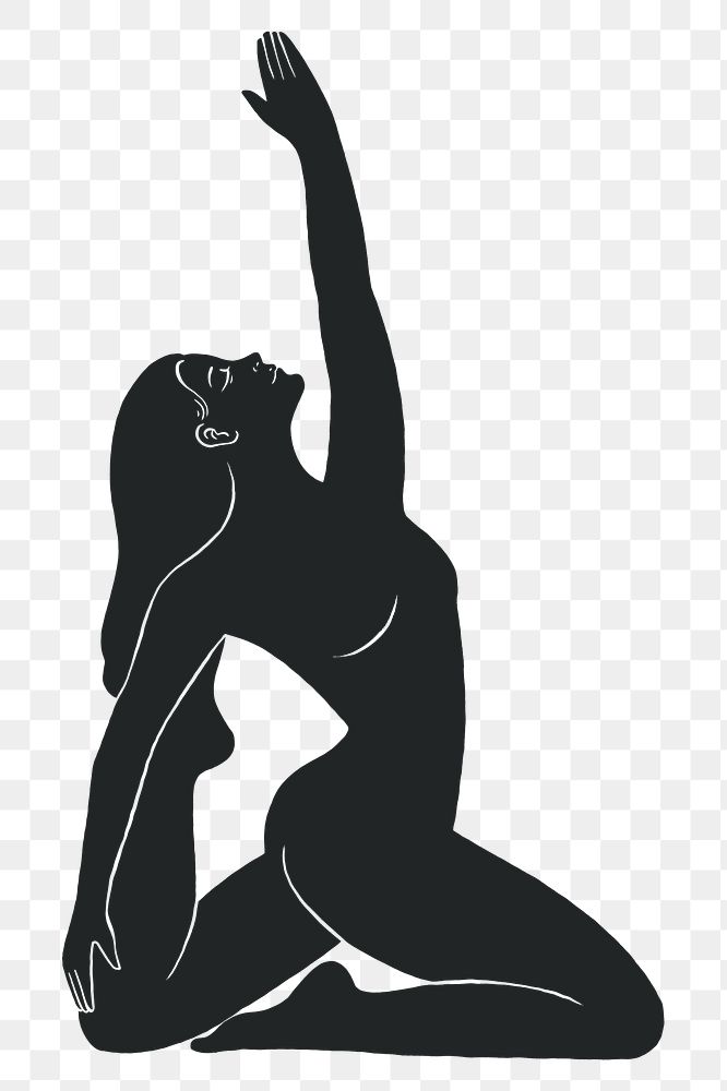 Woman yoga png, spiritual illustration, transparent background