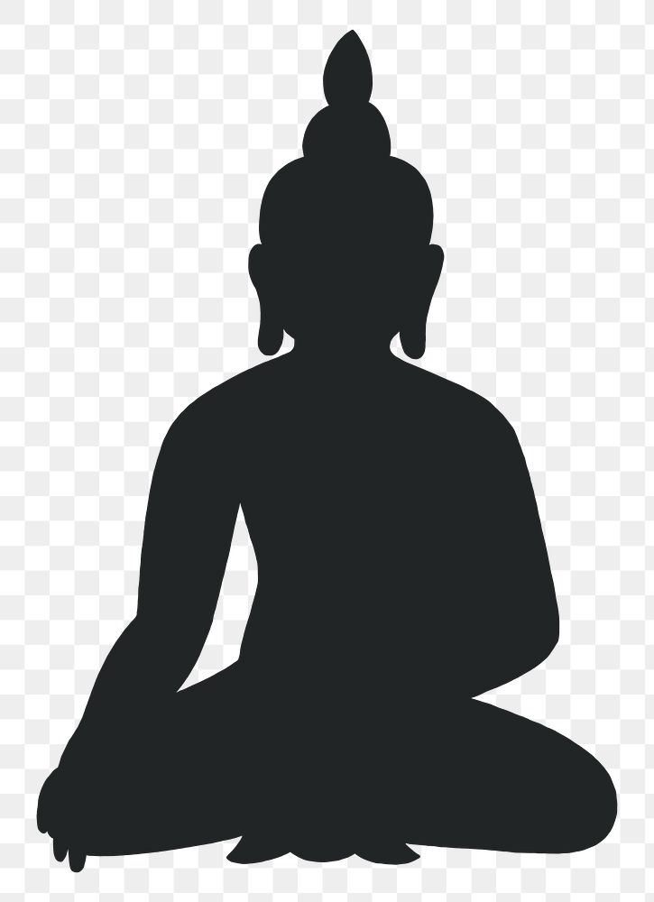 Buddha silhouette png, spiritual illustration, transparent background