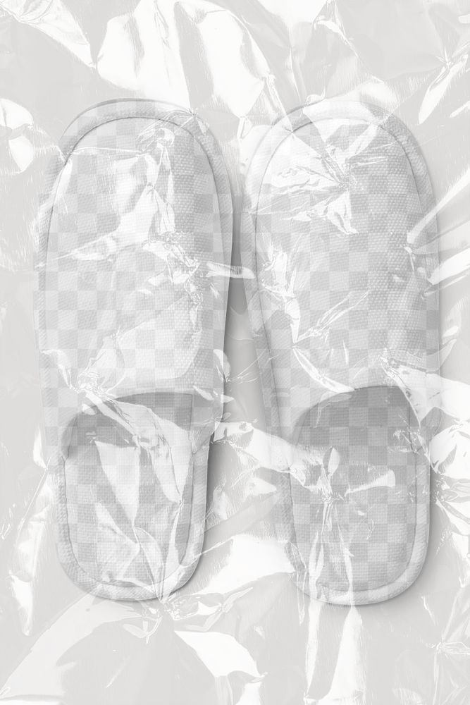 Png hotel slippers mockup, transparent design