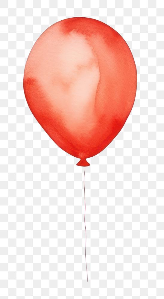 PNG Red balloon, watercolor illustration, transparent background