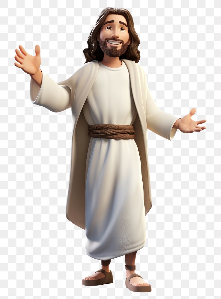 PNG  Jesus Christ adult white background spirituality. AI generated Image by rawpixel.