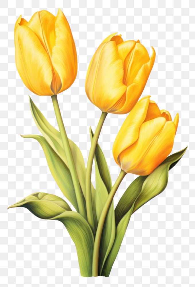 PNG Yellow tulips flower plant | Premium PNG - rawpixel