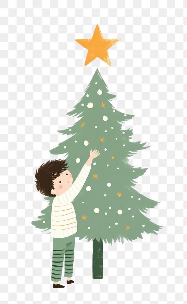 PNG cute Christmas tree illustration, transparent background