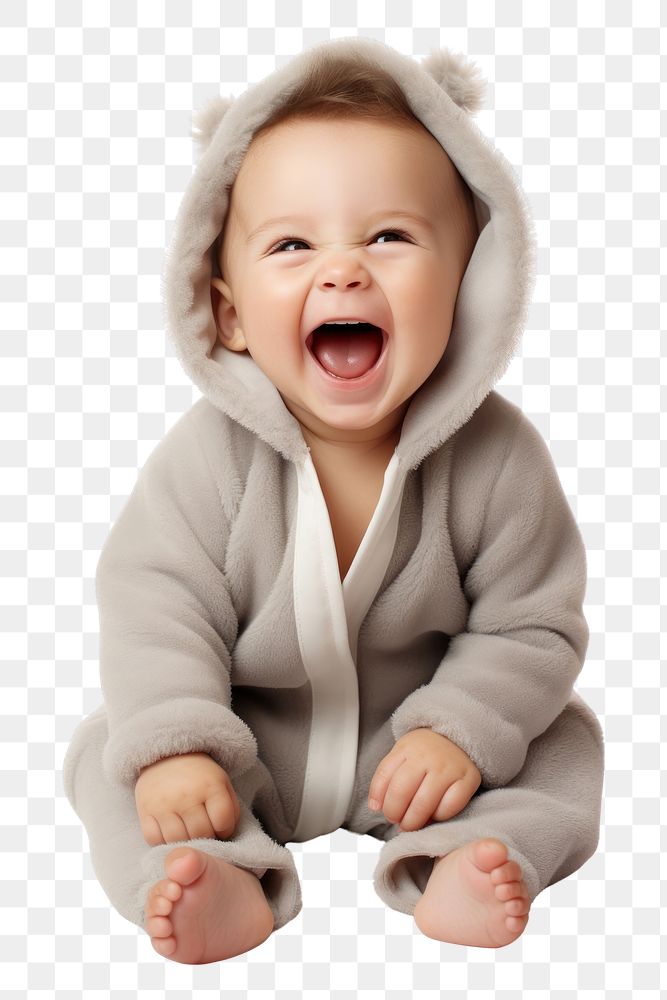 PNG  Baby laughing portrait photo. AI generated Image by rawpixel.