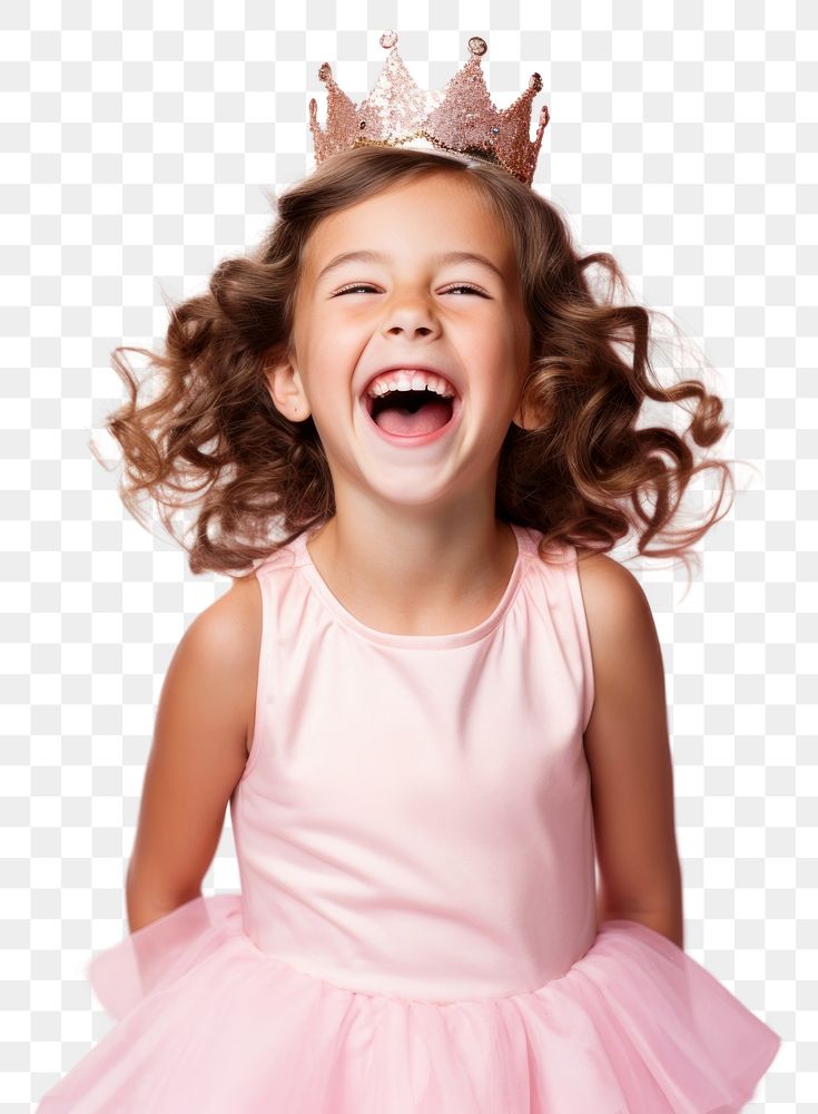 PNG  Laughing portrait crown child. AI generated Image by rawpixel.
