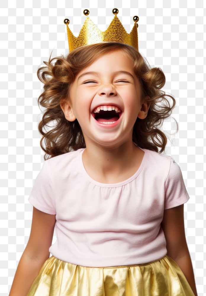 PNG  Crown laughing portrait child. AI generated Image by rawpixel.