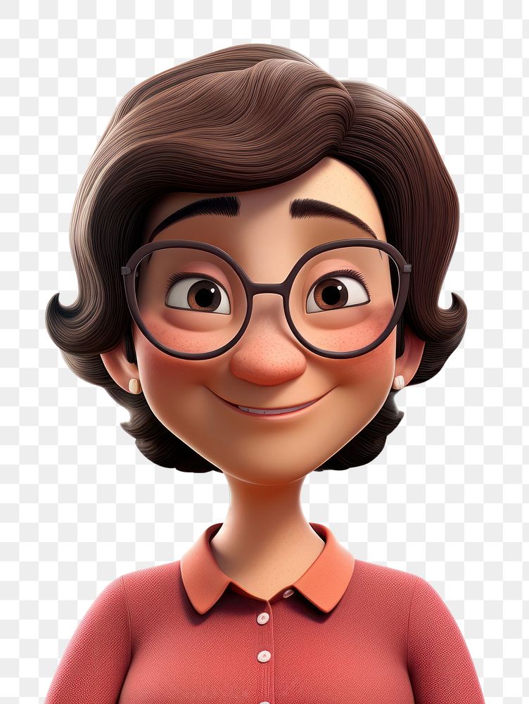 PNG Mother cartoon portrait glasses. AI generated Image by rawpixel.