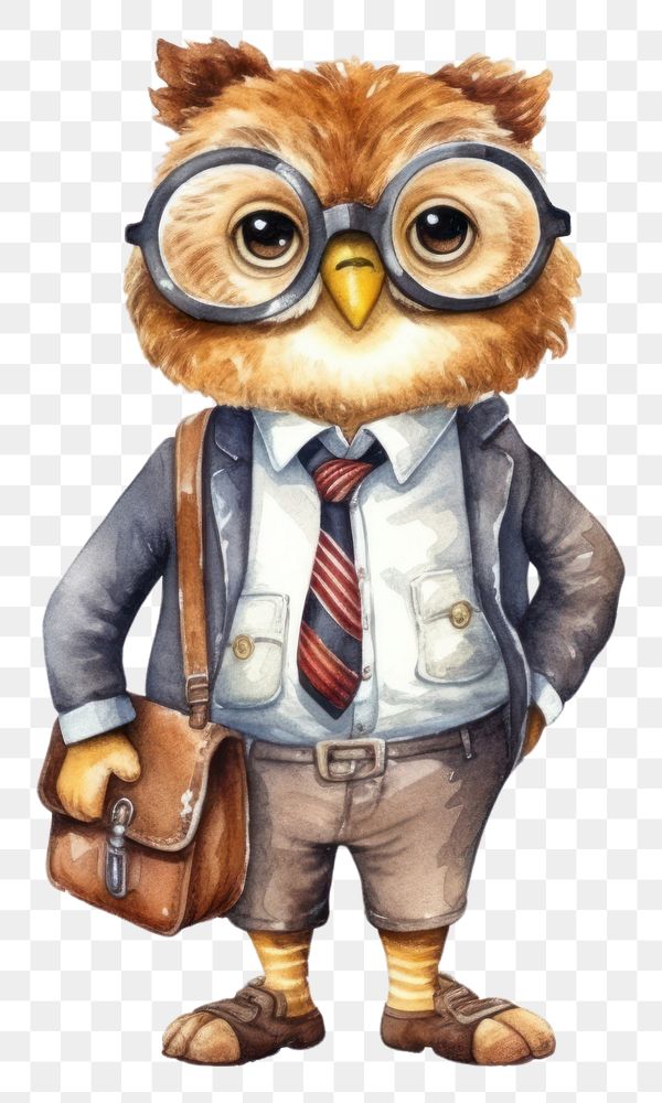 PNG Owl business animal white background representation. AI generated Image by rawpixel.