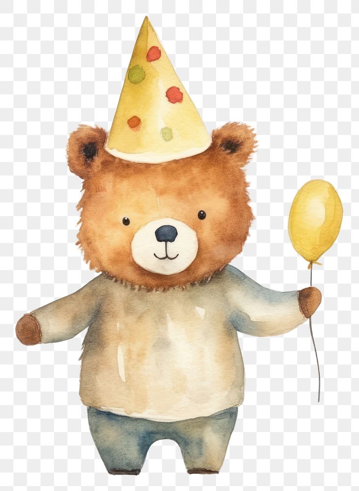 PNG Bear party toy hat. AI generated Image by rawpixel.