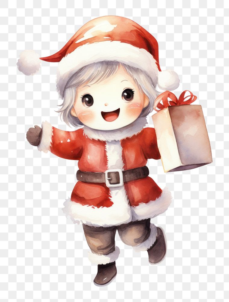 PNG Santa Claus cute toy white background. AI generated Image by rawpixel.