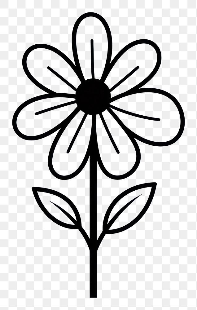 PNG Flower plant white black. AI generated Image by rawpixel.