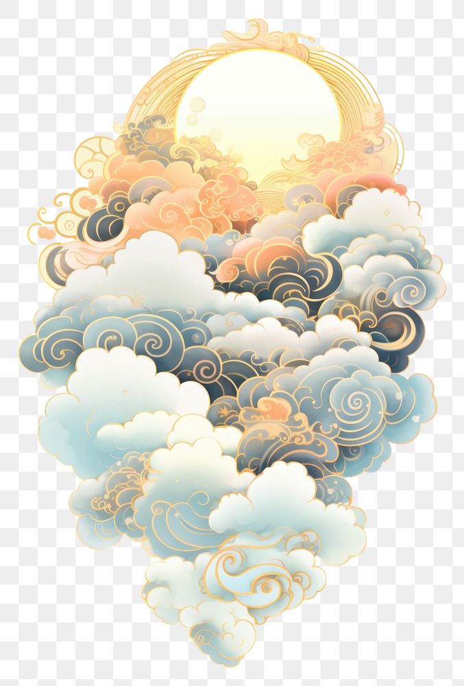 PNG One auspicious cloud backgrounds pattern art. 