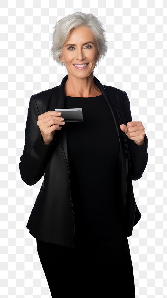 PNG  Showing a silver credit card portrait black photo. AI generated Image by rawpixel.