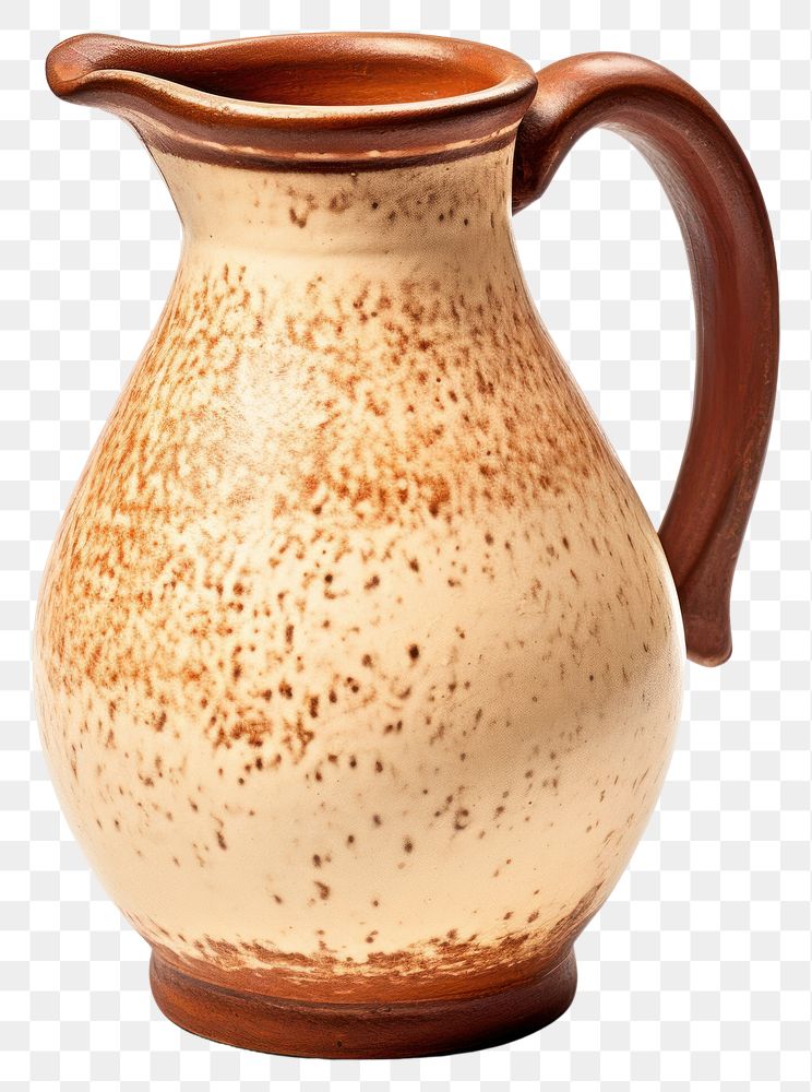 PNG Jug pottery clay white background. AI generated Image by rawpixel.