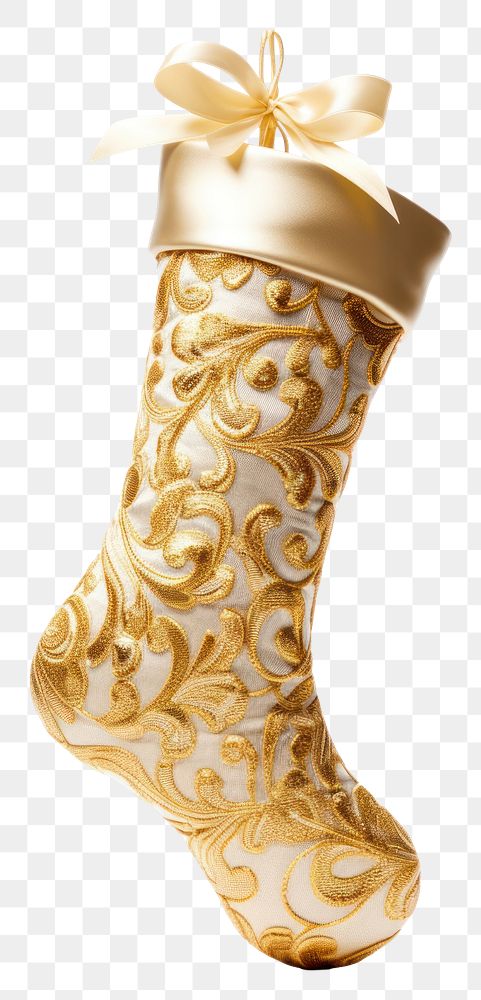 PNG Christmas stocking christmas gift gold. AI generated Image by rawpixel.