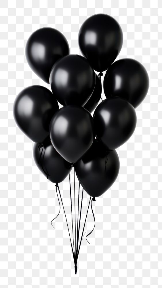 PNG  Ballons balloon black white background. 
