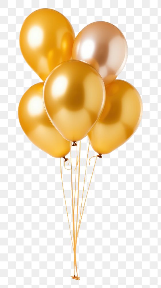 PNG  Ballons balloon gold white background