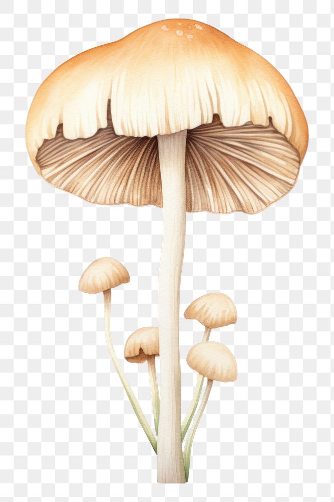PNG  Enoki mushroom fungus agaric plant. AI generated Image by rawpixel.