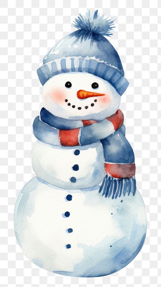PNG  Snowman drawing winter white. 