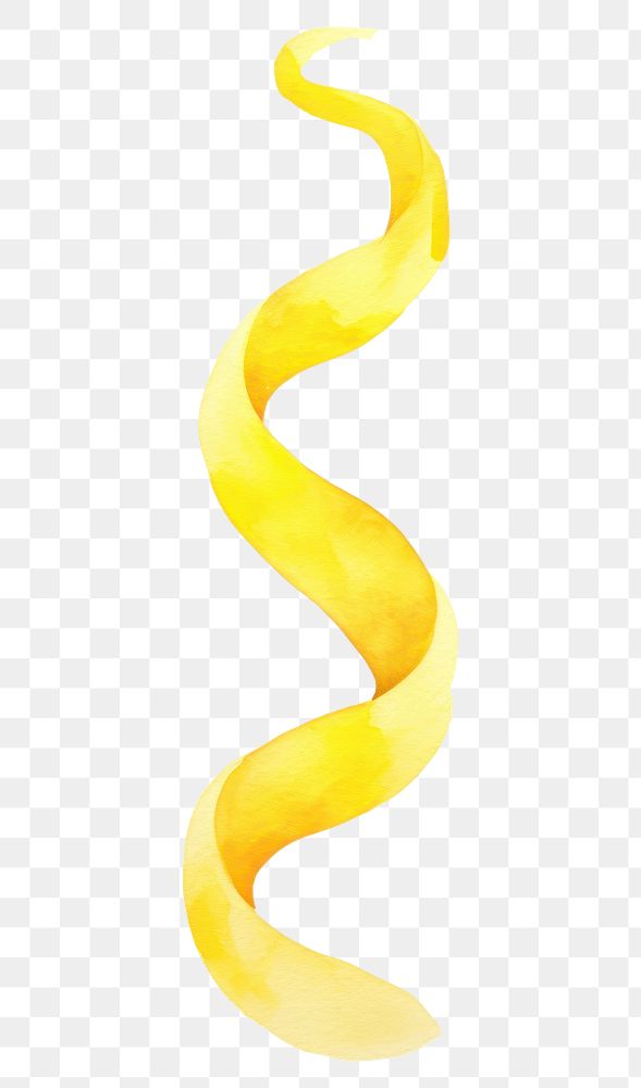 PNG  Spiral yellow line ribbon white background abstract reptile. AI generated Image by rawpixel.