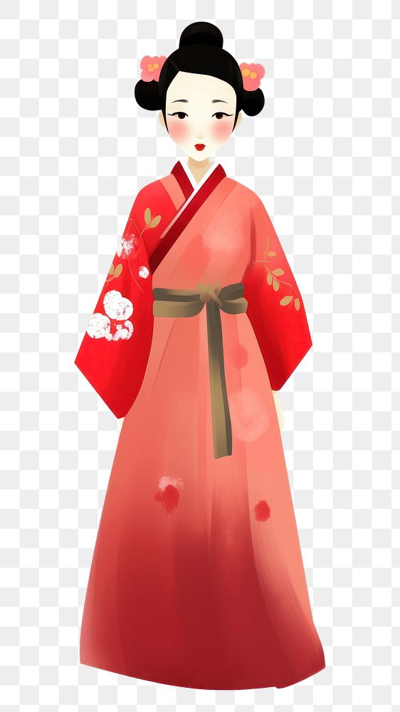 PNG Woman chinese dress fashion kimono robe. AI generated Image by rawpixel.