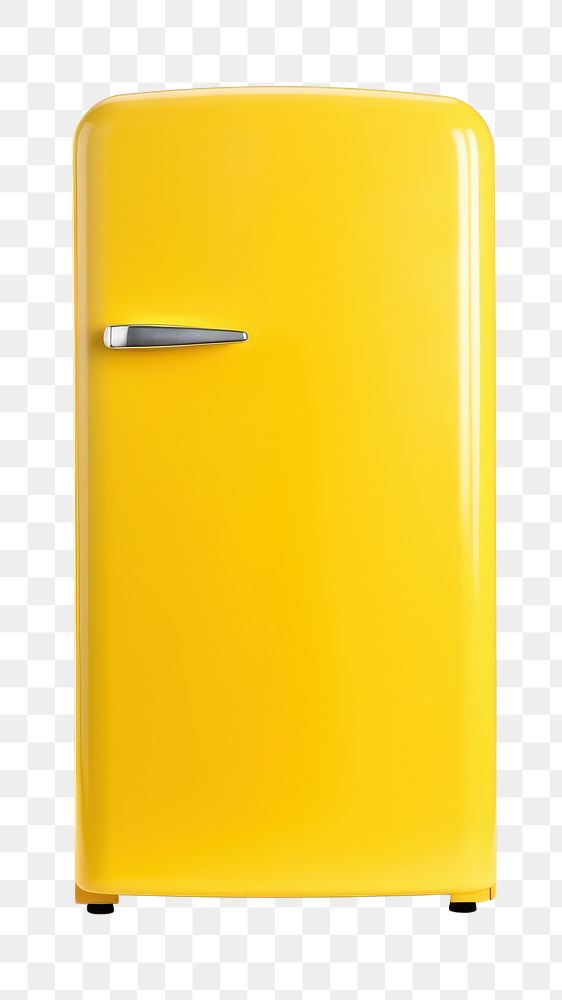 PNG Refrigerator yellow white background appliance. AI generated Image by rawpixel.