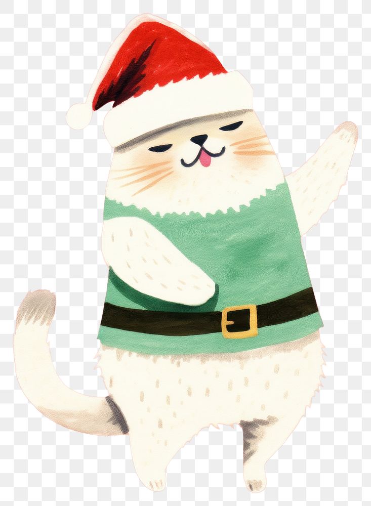 PNG Cat wear santa costume dancing christmas snowman cute. AI generated Image by rawpixel.