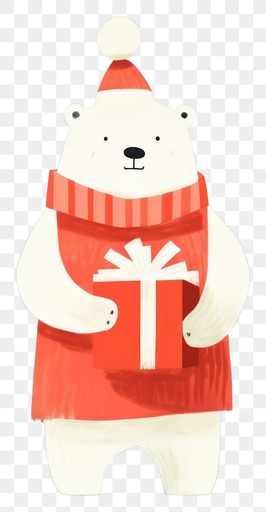 PNG Polar bear wear santa costume winter cute snow. AI generated Image by rawpixel.